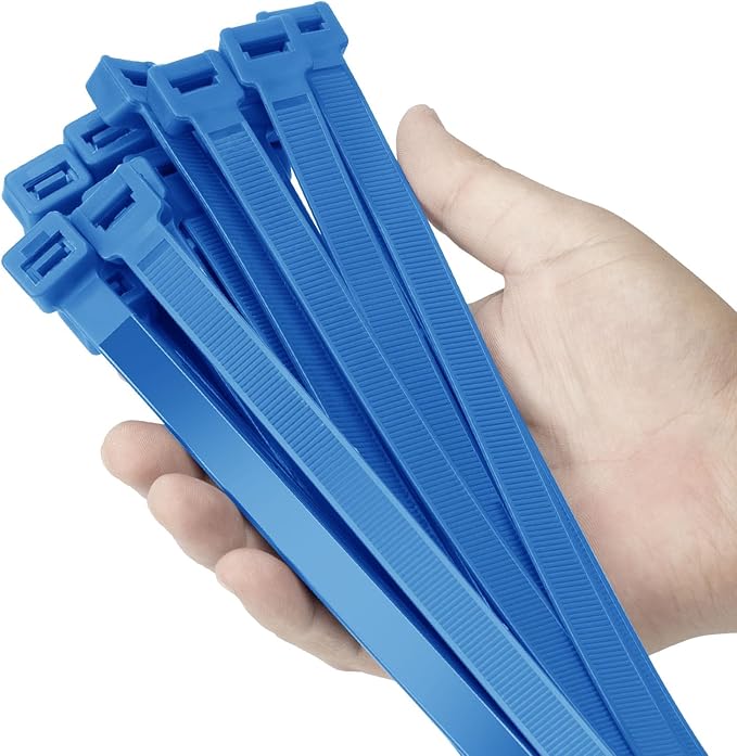 24 inch Blue Zip Ties Heavy Duty 50 PACK, 250 LBS Ultra Exclusive Strong Plastic Wire Ties, Large Cable Ties Extra Long Tie Wraps, Indoor and Outdoor UV Resistant