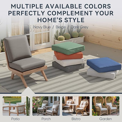 Outdoor Chair Cushions 5 Packs - Outside 22x24 High Back Water-Resistant Cushion with Zipper Cover for Outdoor Glider Rocking Chairs Loveseat 3-seat Couch Sofa – Grey/Regular
