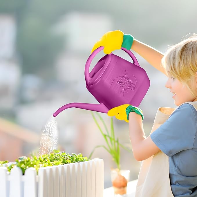 Plastic Watering Can - Rose Red - 1 Gallon