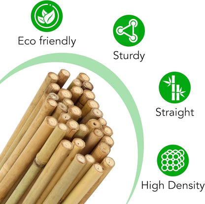 SWANGSA 40 Pack Bamboo Stakes for Plant 6 Feet,Bamboo Sticks Garden Plant Support Stakes Poles with 200pcs Twist Ties for Tomatoes, Beans, Flowers, Trees, Indoor and Outdoor Climbing Plants