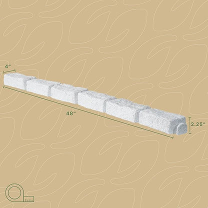 Beuta Landscape Edging | Garden Edging Border | Faux Stone Bricks for Lawn edging, Flower beds, Pathways & Yard Edging– 10 Packs | Each Section Has 6 Bricks 48"L x 4"W x 2.25"H | 30 Spikes |Limewash