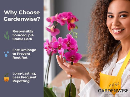 Premium Orchid Bark for Potting Mix – Ready-to-Use Pine Bark for Indoor Plants, Orchid Repotting & Soil Mix Creation, Ideal Orchid Medium (1 Quart)