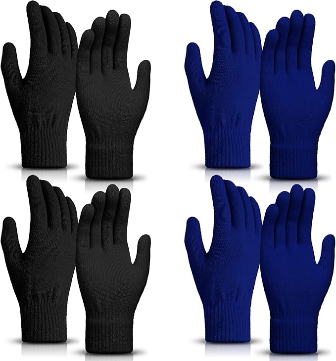 SATINIOR Magic Winter Gloves Unisex Gloves Knit Stretchy Mitten Full Fingers Warm Mitten for Men Women Sports