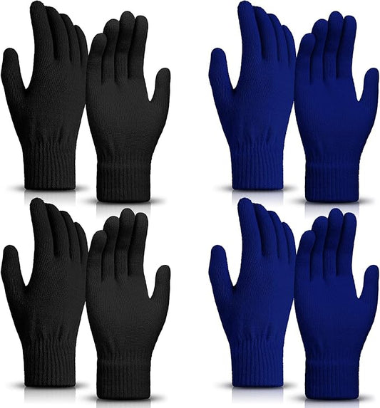 SATINIOR Magic Winter Gloves Unisex Gloves Knit Stretchy Mitten Full Fingers Warm Mitten for Men Women Sports