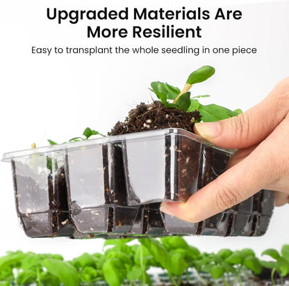 MIXC 360 Cells Seedling Starter Trays Transparent Seed Tray Grow Germination Kit with 30 Plant Lables(1.5 inch x 12 Cells per Tray, 30 Trays)