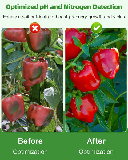 2-in-1 pH & Nitrogen Soil Test Kit, Home Soil Testing Kit for Lawns Gardening Grass Vegetables Nutrients, Soil pH Nitrogen Tester Strips Separately Sealed in Foils, Easy to Use, Rapid Results