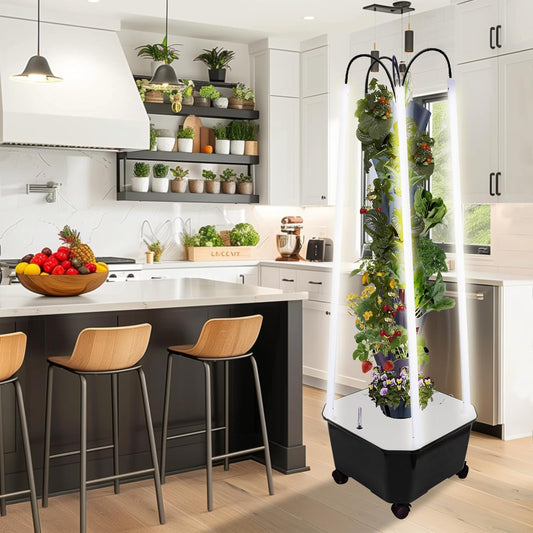 Hydroponic Growing System with Grow Lights, Indoor Gardening System, Grow Plant Food at Home with 40 Pieces at a time for Fruits, Vegetables, Herbs, and Miniature Greens (No Seedlings Included)