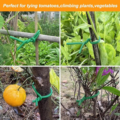 Tenn Well Green Plant Ties, 32 Feet 5mm Soft Garden Wire Ties for Tomato Plants, Climbing Roses and Cucumbers (2PCS X 16 Feet)