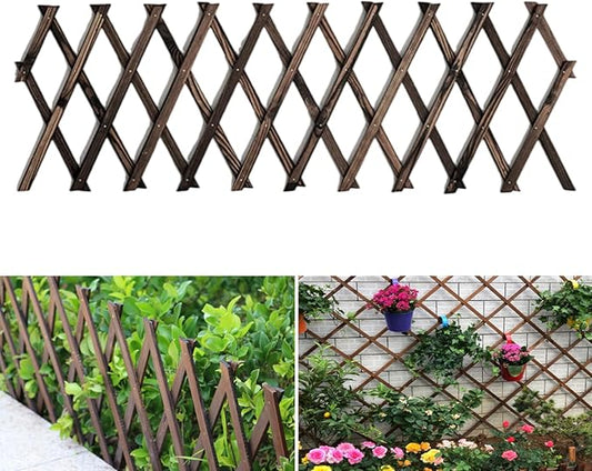 Expandable Garden Trellis, Wooden Lattice Wall Fence Trellis for Climbing Plants Ivy Vine Rose Clematis 13" x 68" for Outdoor Garden Patio Room Decor (1)