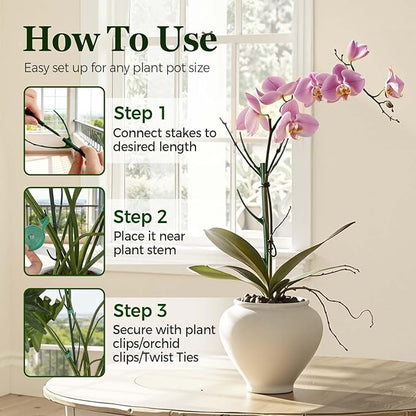 10 Packs Stackable Monstera Plant Support Stakes, Garden Trellis Plants Stakes for Indoor Outdoor Use, Plant Sticks Support Structures for Climbing Plants, Pots, Monstera, Pothos, Philodendron