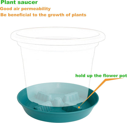 4 Pack Plant Saucer 8 inch, 10 12 14 17 inch, Plant Stand Plastic Plant Saucers for Indoors Outdoor, Heavy Duty Flower Planter Drip Trays for Pots, Pot Saucers for Plants, Grow Bags Saucers