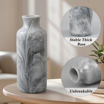 Resin 3 Piece Vase Set, Farmhouse Decor, Home Decorative Vase, Vases for Your Kitchen, Bedroom, Office, Living Room, Bathroom, & Shelf Centerpiece Table Decorations, Grey