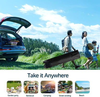 10x10 Pop Up Canopy,Event Tent – One-Person Setup, Waterproof & UV-Blocking, Heavy-Duty Steel Frame, Wheeled Bag & Sandbags – Outdoor Shade for Beach, Camping, Backyard, Tailgate (Black)