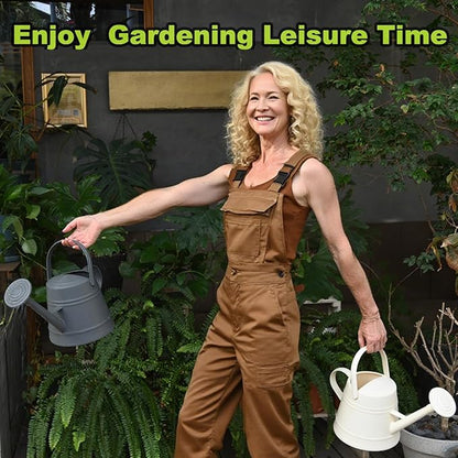 1 Gallon Watering Can for Plants, Watering Cans for Indoor&Outdoor Gardening, Water Can with Ergonomic Movable Handle (White)