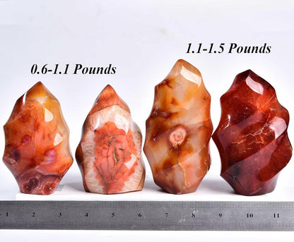 Red Agate Flame Shaped Stone Towers Obelisk Natural Healing Crystal Quartz Reiki Energy Decoration Home Office 2.2-2.8LBS
