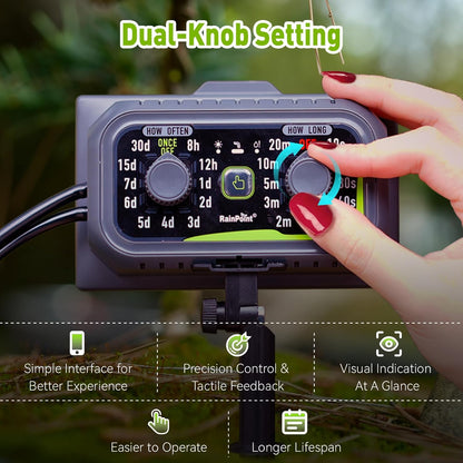 RAINPOINT Compact Programmable Solar Automatic Drip Irrigation Pump Kits Support Up to 20 Plants, Automatic Plant Waterer Self Watering Indoor/Outdoor Vacation Free Low Water Auto Shut-Off