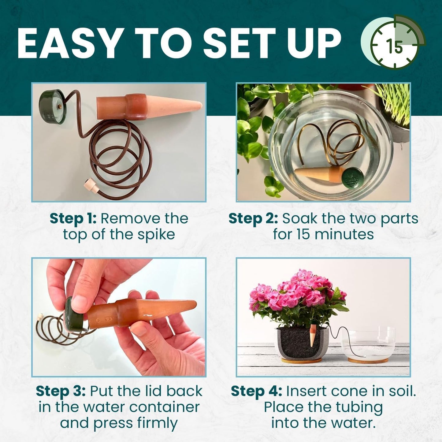 Blumat Classic Plant Watering Stakes with Adapter - Self Watering Planter Insert for Pots - Automatic Plant Waterer & Plant Accessories (10 Pack)