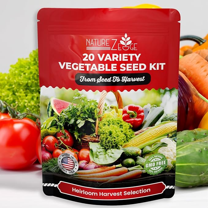 NatureZ Edge, 20 Variety with Melon Seeds for Planting Vegetables, Vegetable Seeds for Planting Outdoors, Seeds, Garden Seed, Heirloom Seeds for Planting Vegetables and Fruits, Garden Seeds
