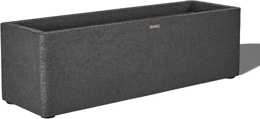 31 Inch Rectangular Concrete Planter,Durable All-Weather Use with Drainage Holes,Large Rectangular Planter for Outdoor Indoor Plants