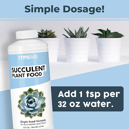Succulent Plant Food for Succulents, Cactus, Jade and Aloe, Liquid Houseplant Fertilizer, 32 oz (1 Quart)