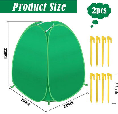 2 Pack Plant Covers Freeze Protection, Pop Up Shrub Frost Covers for Outdoor Plants Warm Plant Protectors Tent for Winter Protecting Fruit Potted Plants and Shrub from Freezing Animals Eating(22x22x23
