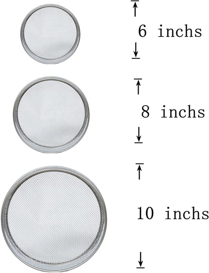 3PCS Soil Sifter for Rocks Sand Compost Sieve