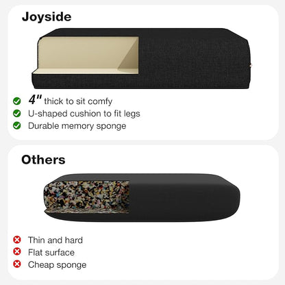 Joyside Outdoor Chair Cushions Set, 22x25/22x24 Inch Patio Furniture Deep Seat Cushions, Water Resistant & Thick Cushion, Outdoor Replacement Cushions for Seat and Sofa (Black, 2 Set)