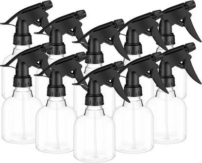 10 PCS Plastic Spray Bottles 8 oz Empty Spray Bottle with Adjustable Nozzle Mini Spray Bottle Liquid Sprayer for Kitchen Cleaning Hair Bath Beauty Spa Water Plants