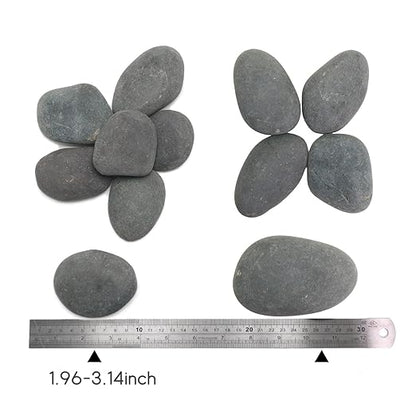10LB Black Stones Pebbles River Rocks, Natural Beach Pebbles, 2-3" Garden Decorative Stones-2-3 Large Plant Rocks,Ideal for Aquarium, Home Decor