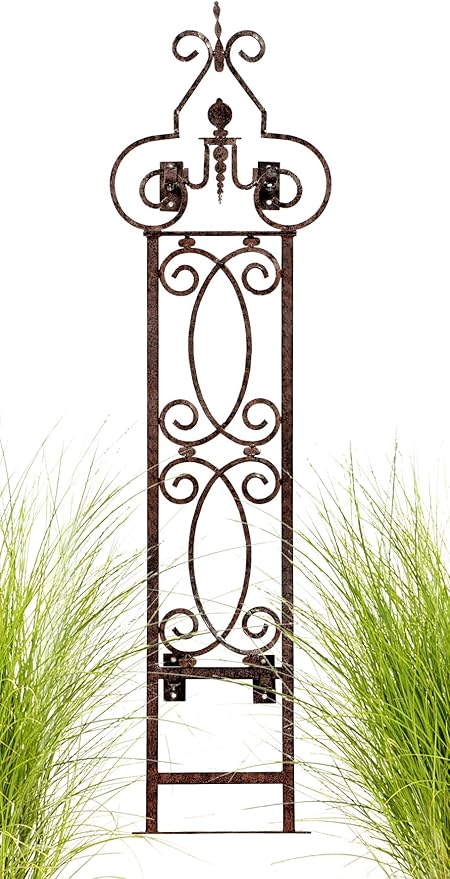H Potter Outdoor Metal Wall Decor or Trellis for Climbing Plants Suitable as Art Garden Panel Roses Vines Privacy Includes Brackets to be Hanging Gar124w1