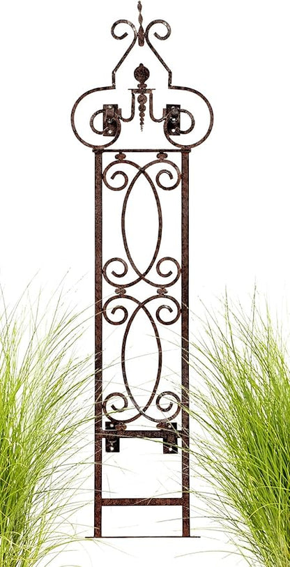 H Potter Outdoor Metal Wall Decor or Trellis for Climbing Plants Suitable as Art Garden Panel Roses Vines Privacy Includes Brackets to be Hanging Gar124w1