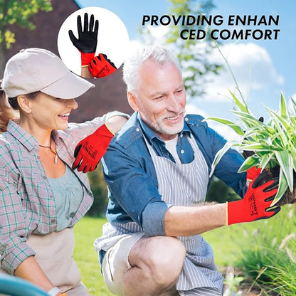 Latex Rubber Hand Coated Work Gloves - Safety Work Gloves - Excellent Grip for Construction Warehouse Garden 12 Pairs