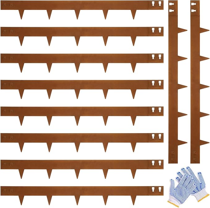 Corten Steel Edging 5 Inch 10 Packs Steel Landscape Edging 40 Inch Strips Hammer in Landscape Edging Metal Garden Edging Landscaping for Yard Lawn Outdoor Flower Plant by GZGNEEVL