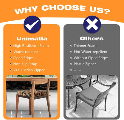 Square Corner Seat Cushions, 19" x 19" x 3", Set of 4, Indoor Outdoor Water Repellent Universal Chair Pads with Ties for Patio Furniture, Garden Deck Dining Chairs, Red Yellow Vine Flower