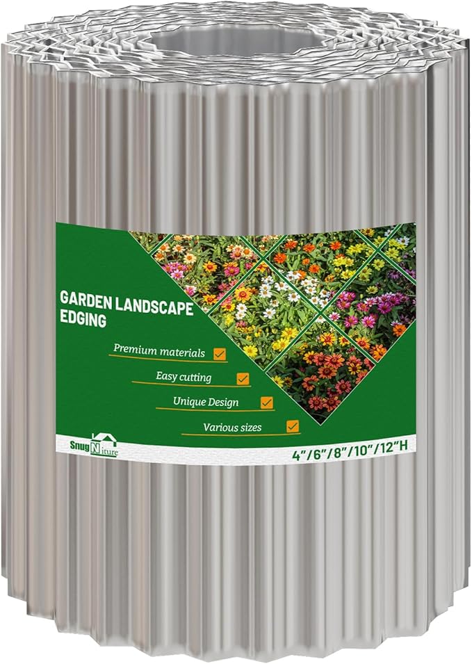 SnugNiture Corrugated Metal Garden Edging,10" x 20' Sturdy Lawn Edging Border,Landscape Edging Border for Lawn, Flower Bed,Garden and Yard