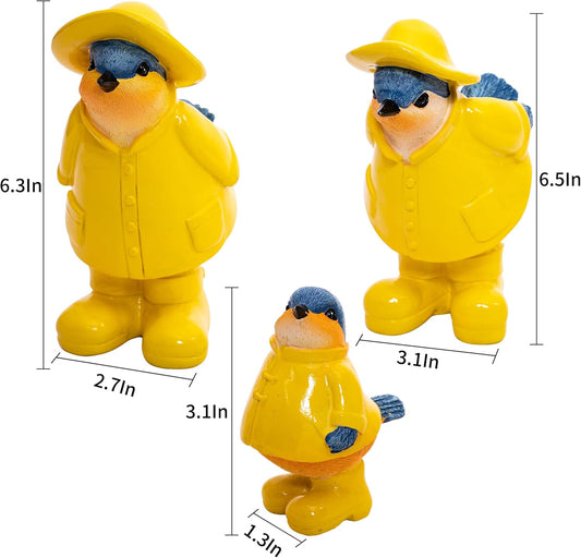 Topadorn Poppy Family Statue Home Decor Resin Sculptured Hand Painted Figurine Creative Craft Cute Decoration Gift for Kids Womens Decorative Garden Yard Room