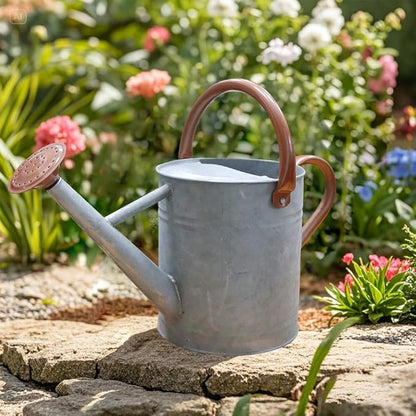Metal Watering Can, One Gallon Watering Cans Stainless Steel for Outdoor Indoor Garden Plants Watering (Zinc 1 Gallon)