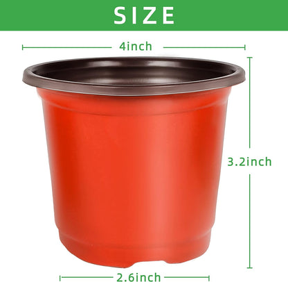 TDHDIKE Plastic Planter Nursery Pots 4" Small (50pcs) Seedlings Flower Pots Container Seed Starting Pots for Plants Come with 50pcs Labels