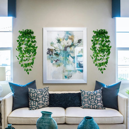 Fake Hanging Plants Vines(3pcs) for Room Decor, Artificial Ivy Greenery Garlands for Home Bedroom Living Aesthetic Kitchen Office Wall Patio Bookshelf,Indoor,Outdoor Farmhouse Decorations(No Basket)