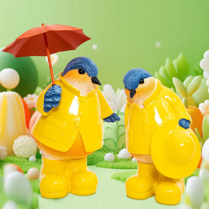 Topadorn Poppy Lovebirds Statue Home Decor Resin Sculptured Hand Painted Figurine Creative Craft Cute Decoration Gift for Kids Womens Decorative Garden Yard Room