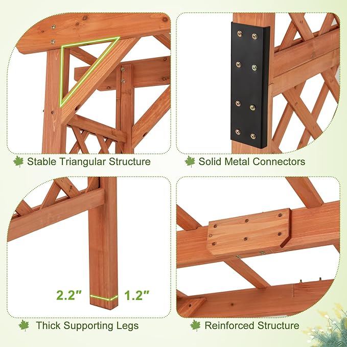 Giantex 7FT Wood Garden Arbor Trellis, Wedding Arch for Outdoor Patio Birthday Bridal Party Prom Decoration, Garden Trellis Pergola Arbor for Climbing Plant Rose Vines