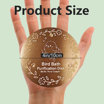 Bird Bath Copper Plate, 4 inches with 0.6mm Thickness, 99.99% Pure Copper Cleaning Plate Three Point Support,Offers Physical Safe Water Purification,Suitable for Outdoor Bird Bath (2 Pack)
