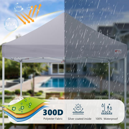 MASTERCANOPY Pop Up Canopy Tent Commercial Grade 10x10 Instant Shelter (Grey)