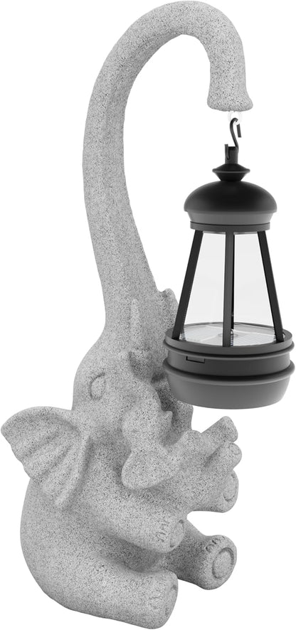 Garden Decoration, Figurine, Lawn Statue, Sculpture Ornament, Animal Figurine - Cat Resin Statue with Lantern (Chest)