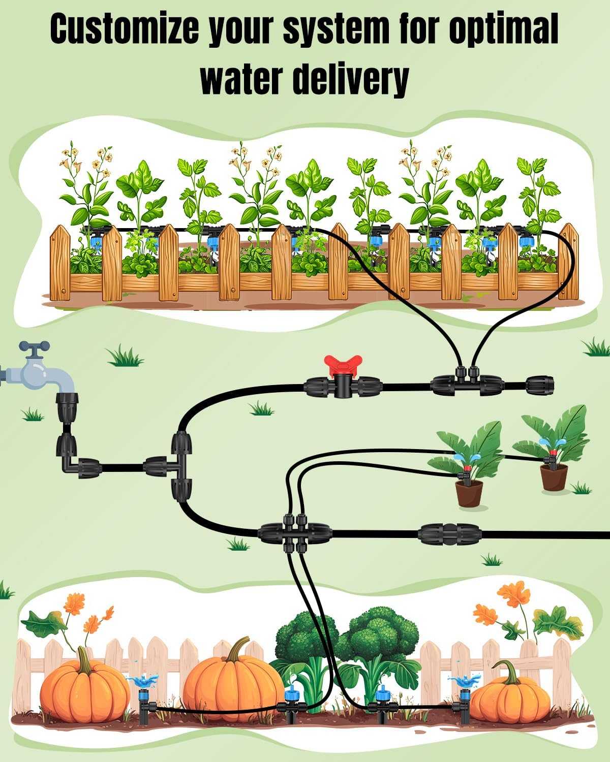 Pawfly 10 Pcs 1/2" to 3/4" Hose Adapter, 1/2 Inch Drip Irrigation Tubing to Faucet/Garden Hose Adapter, 3/4 Inch Garden Faucet Connectors, 3/4" FHT to 1/2" Drip Irrigation Fittings