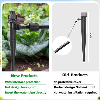 60 Pcs Drip Irrigation Sprayer Emitters for 1/4" Irrigation Tubing,Adjustable Water Flow Irrigation Misting Emitters Irrigation Drippers,3 Style Drip Micro Sprinkler Nozzles for Garden Water System