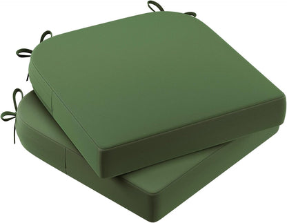 AAAAAcessories Outdoor Seat Cushions for Chairs, Waterproof, Fade-Resistant Patio Furniture Replacement Cushions, 17" x 16" x 2", Set of 2, Dark Moss