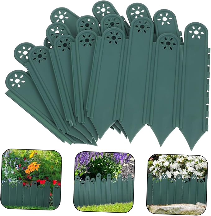 KESYOO 5pcs Decorative Outdoor Garden Edge Plastic Landscape Fencing with Corner Brackets for Lawn Flower Bed Borders Easy Install Outdoor Pet Fencing Panels