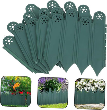 KESYOO 5pcs Decorative Outdoor Garden Edge Plastic Landscape Fencing with Corner Brackets for Lawn Flower Bed Borders Easy Install Outdoor Pet Fencing Panels