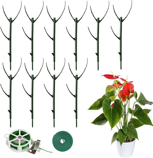 10 Packs Stackable Monstera Plant Support Stakes, Garden Trellis Plants Stakes for Indoor Outdoor Use, Plant Sticks Support Structures for Climbing Plants, Pots, Monstera, Pothos, Philodendron